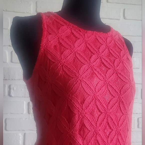 NWT Tacera Lace Sleeveless Sheath Cocktail Summer Dress Raspberry Red Size Small - Picture 2 of 12